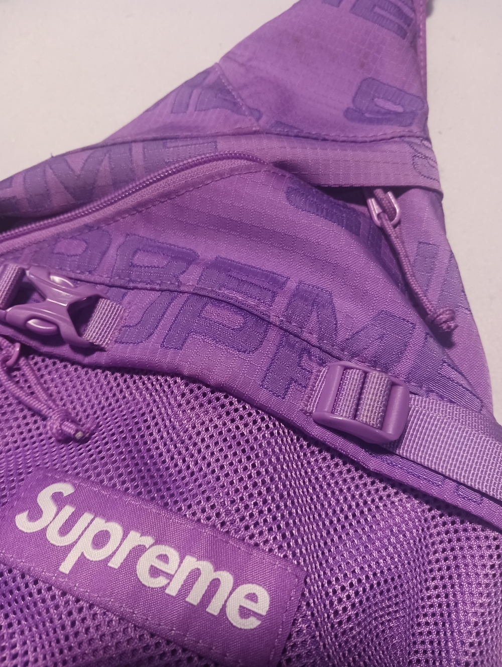 SUPREME LOGO SLING PACK BACKPACK Purple - Picture 10 of 13